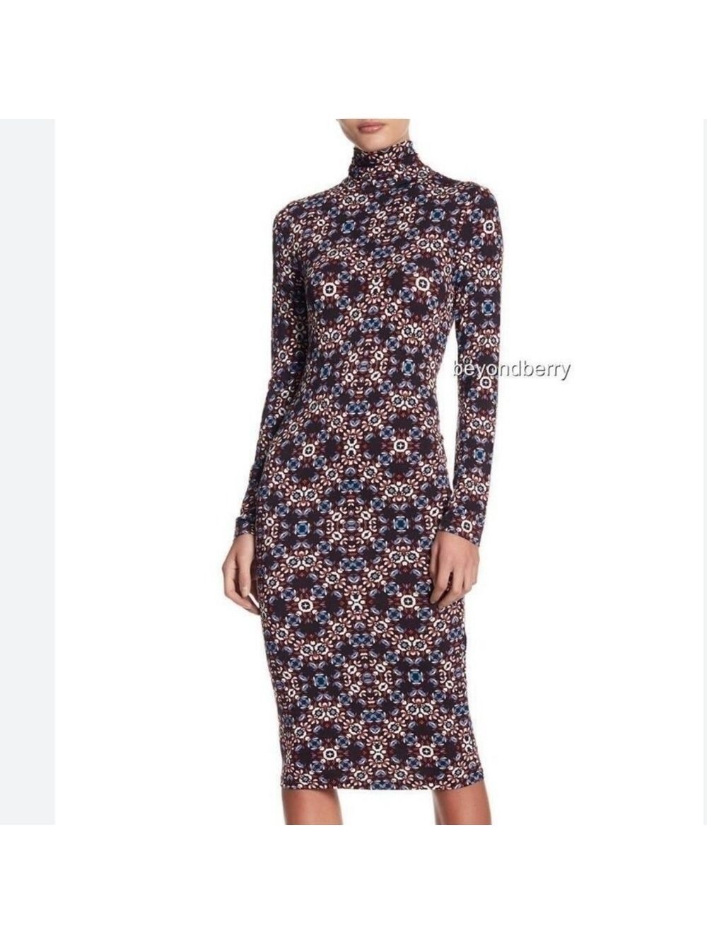 Anthropologie Yumi Kim Mock Neck Midi Dress Size 8 Medium